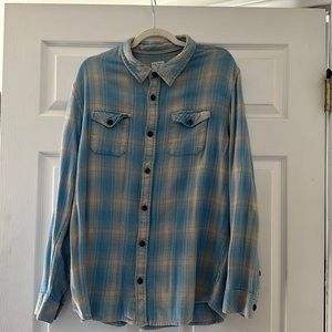 Jack O’Neill Blue and Cream Button-Up Flannel Size XL